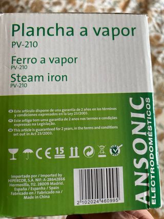 Plancha de Vapor Ansonic PV-210