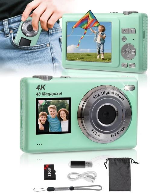 Cámara Digital 4K 48MP Zoom 16X Doble Pantalla
