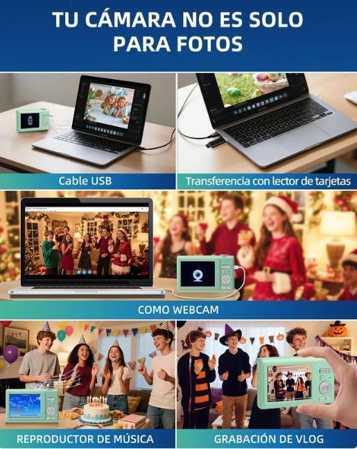 Cámara Digital 4K 48MP Zoom 16X Doble Pantalla