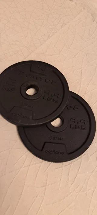 2 discos 2 kg de pesa DOMYOS 4 kg