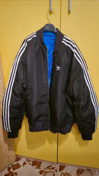 Bomber Adidas reversibile nero/blu