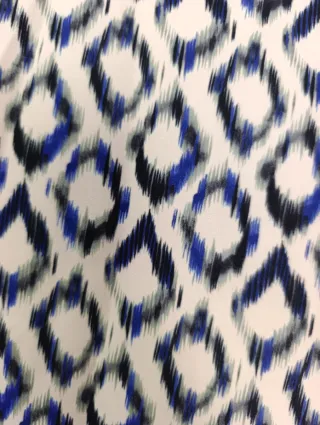 Blusa Corte Inglés Beige y Azul Talla 44