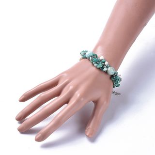 Pulsera Amazonita y Perlas Naturales