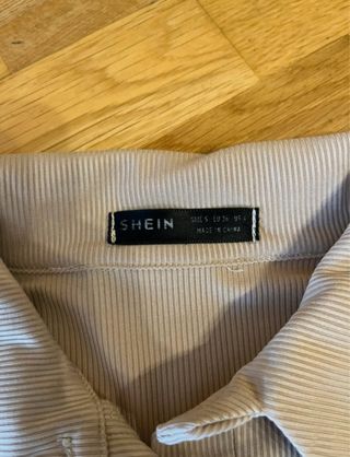 Top beige de canalé talla s