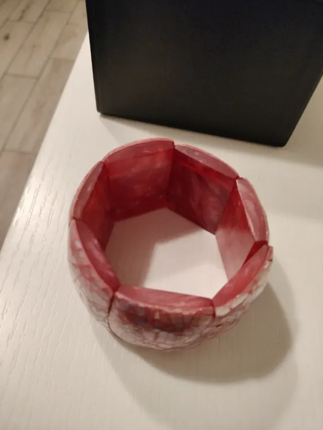 Bracciale Resina Madreperla Rosso Bianco