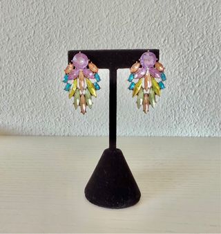Pendientes llamativos multicolor
