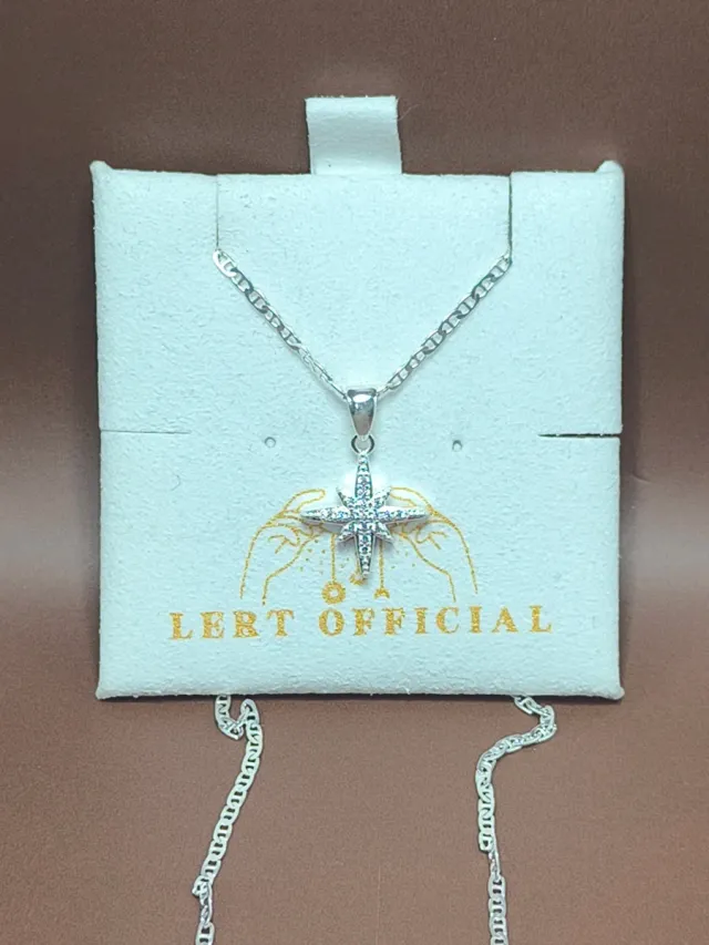 Collar y pendientes estrella plata