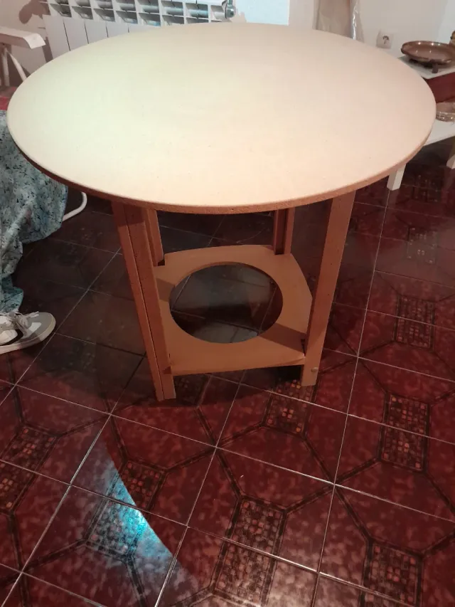 Mesa camilla redonda, diámetro 80 cm