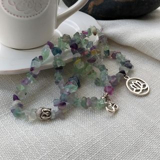 Set Pulseras Piedra Natural Fluorita