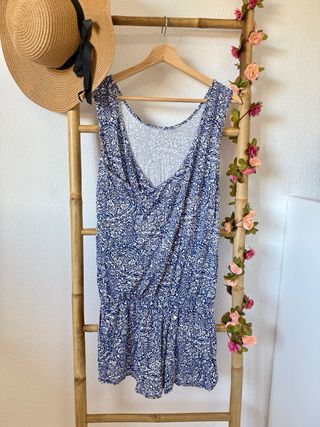 Mono corto estampado azul y blanco