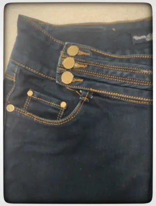 Jeans Tiro Bajo Push-Up 3 Botones Talla XL