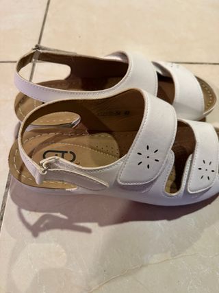 Sandalias blancas cómodas talla 38