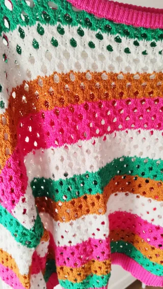 Jersey llamativo rayas multicolor talla única