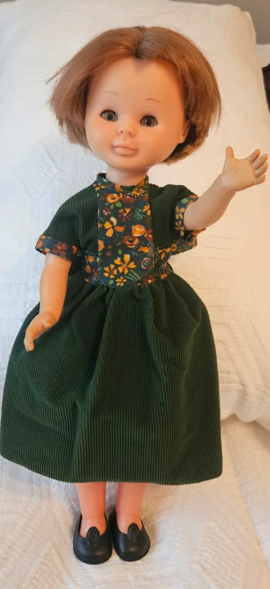 Vestido Muñeca Nancy Verde Corduroy Floral