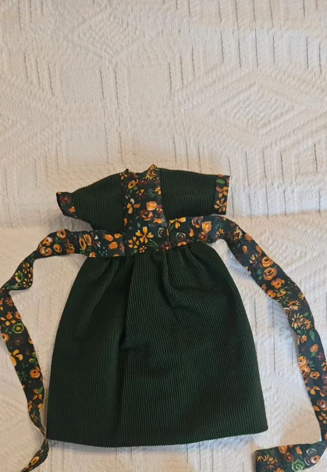 Vestido Muñeca Nancy Verde Corduroy Floral