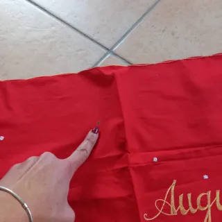 Runner Natale Ricamato Auguri Babbo Natale