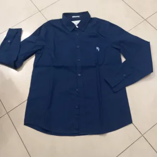 Camicia bambino manica lunga blu