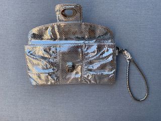 Bolso Cartera Metalizado Plateado
