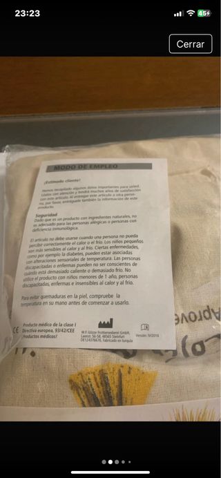 Cojín de semillas para calor/frío