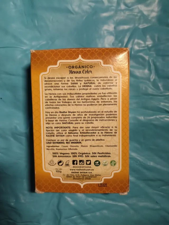 Henna Orgánico Rubio Dorado Sin Estrenar