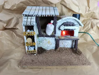 Belén Navidad Casita Panadería con Luz