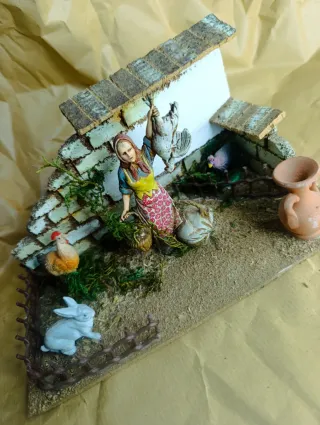 Belén: Gallinero con figuras