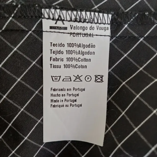 Camisa Lanidor 100% Algodão Preta Riscas Brancas