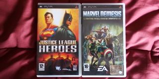 PSP 2 Giochi Justice League Heroes Marvel Nemesis