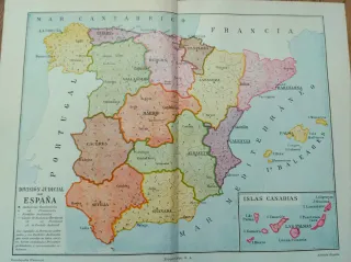 Mapa antiguo España División Judicial