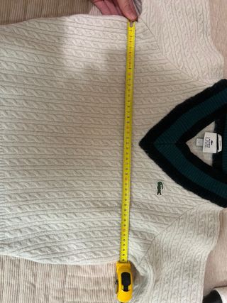 Jersey Lacoste Cable Knit V-Neck