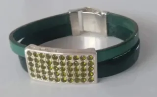 Pulseras Plata Ley y Cuero