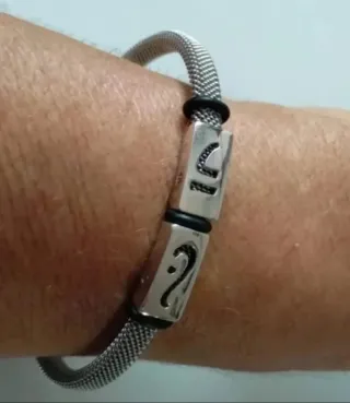 Pulseras Plata Ley y Cuero