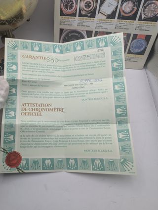 Documentazione Rolex - Garanzia & Certificato
