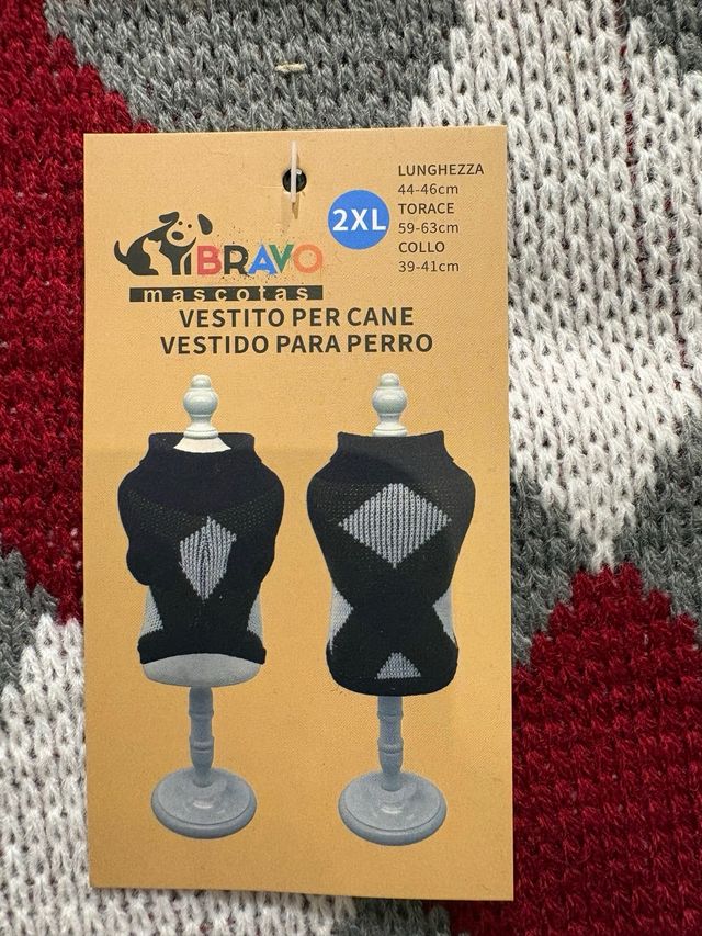 Vestito per cani a rombi taglia XXL