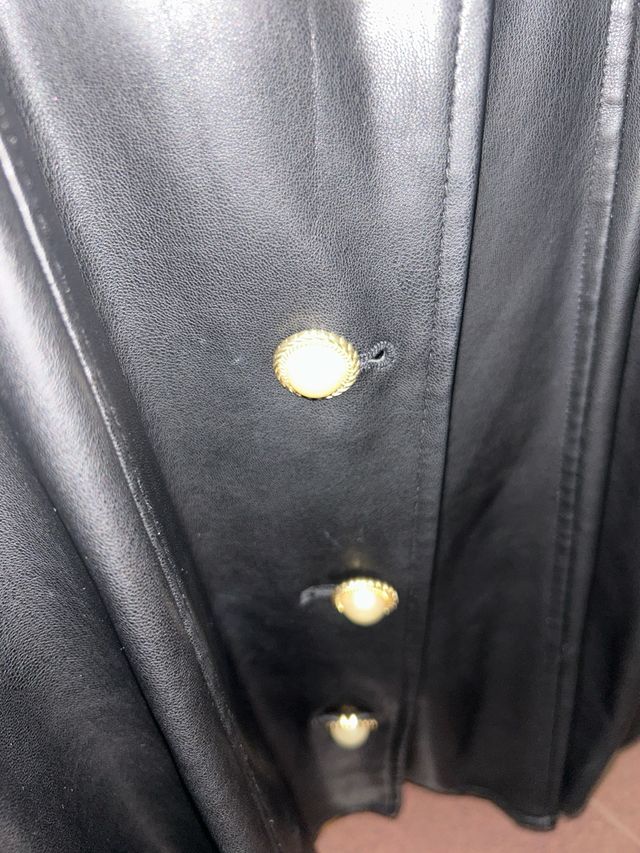 Chaleco largo polipiel negro ZARA Talla única