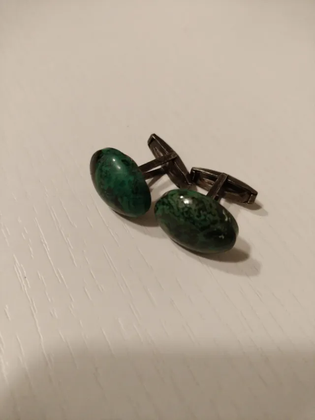 Gemelli da camicia verdi ovali