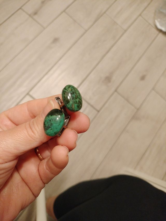 Gemelli da camicia verdi ovali