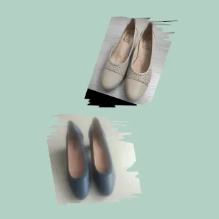 Zapatos planos beige y azul talla 39