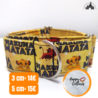 Collar Perro Rey León Hakuna Matata 3/5cm