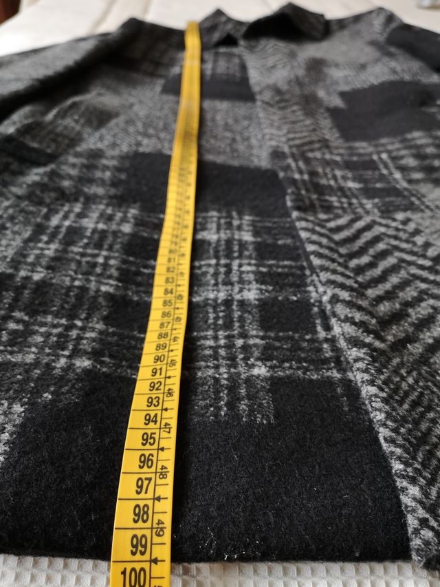 Abrigo Zara Lana chico Gris Negro