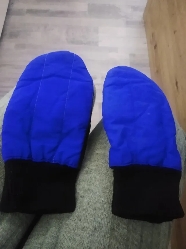 Manoplas de nieve azules y negras