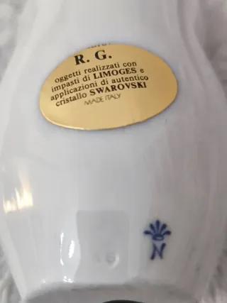 Figura Búho Porcelana Limoges Swarovski