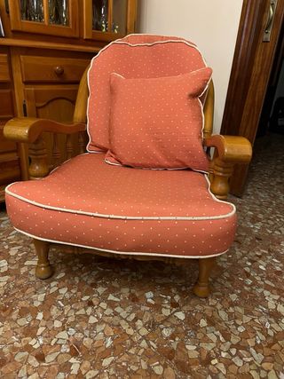 Sofá Tresillo Salón Tela y Madera