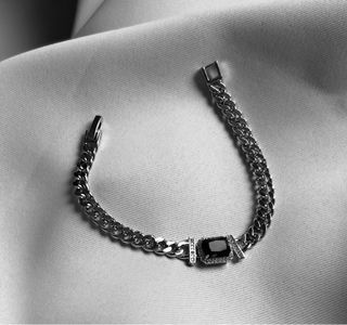 Pulsera Oro Laminado 18k Circonita Azul