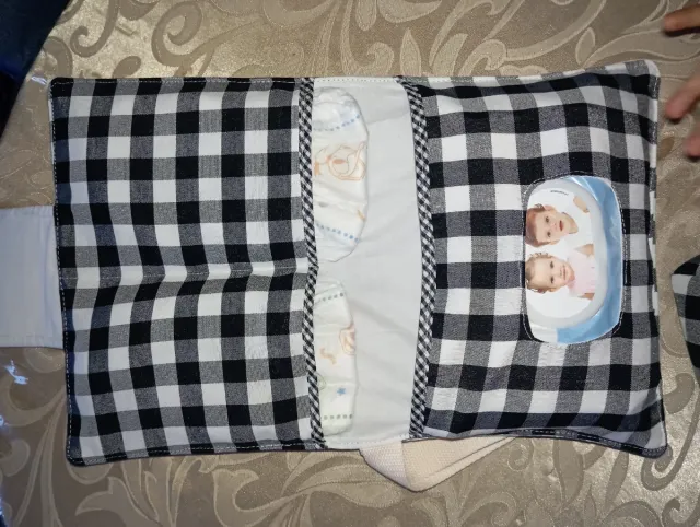 Conjunto Bebé: Bolso, Babero y Saco,porta bebe