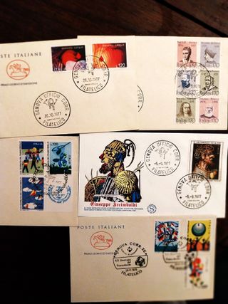 Lotto di 66 Francobolli su Buste Primo Giorno