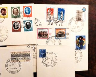 Lotto di 66 Francobolli su Buste Primo Giorno