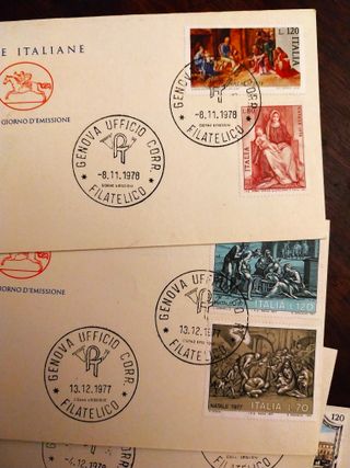 Lotto di 66 Francobolli su Buste Primo Giorno