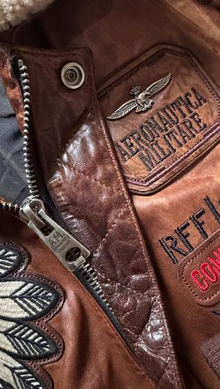 AERONAUTICA CHAQUETA CUERO MARRON HOMBRE S