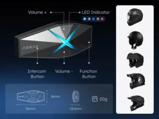 Intercomunicador ASMAX F1 Bluetooth Casco